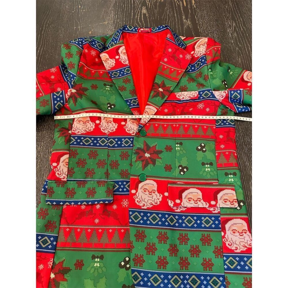 Dec. 25th Men's Christmas Blazer Medium Multicolor Geometric Party Wear - Picture 8 of 10